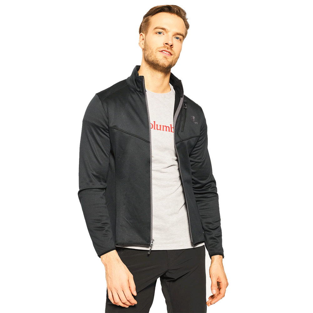 MAGLIA/PILE - SALOMON - UOMO - DISCOVERY FZ M Black MIDLAYER JACKET