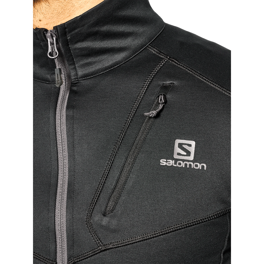 MAGLIA/PILE - SALOMON - UOMO - DISCOVERY FZ M Black MIDLAYER JACKET