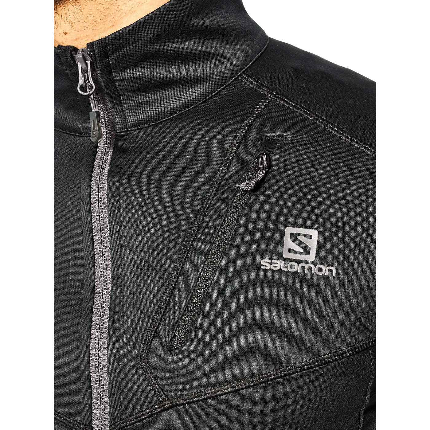 MAGLIA/PILE - SALOMON - UOMO - DISCOVERY FZ M Black MIDLAYER JACKET