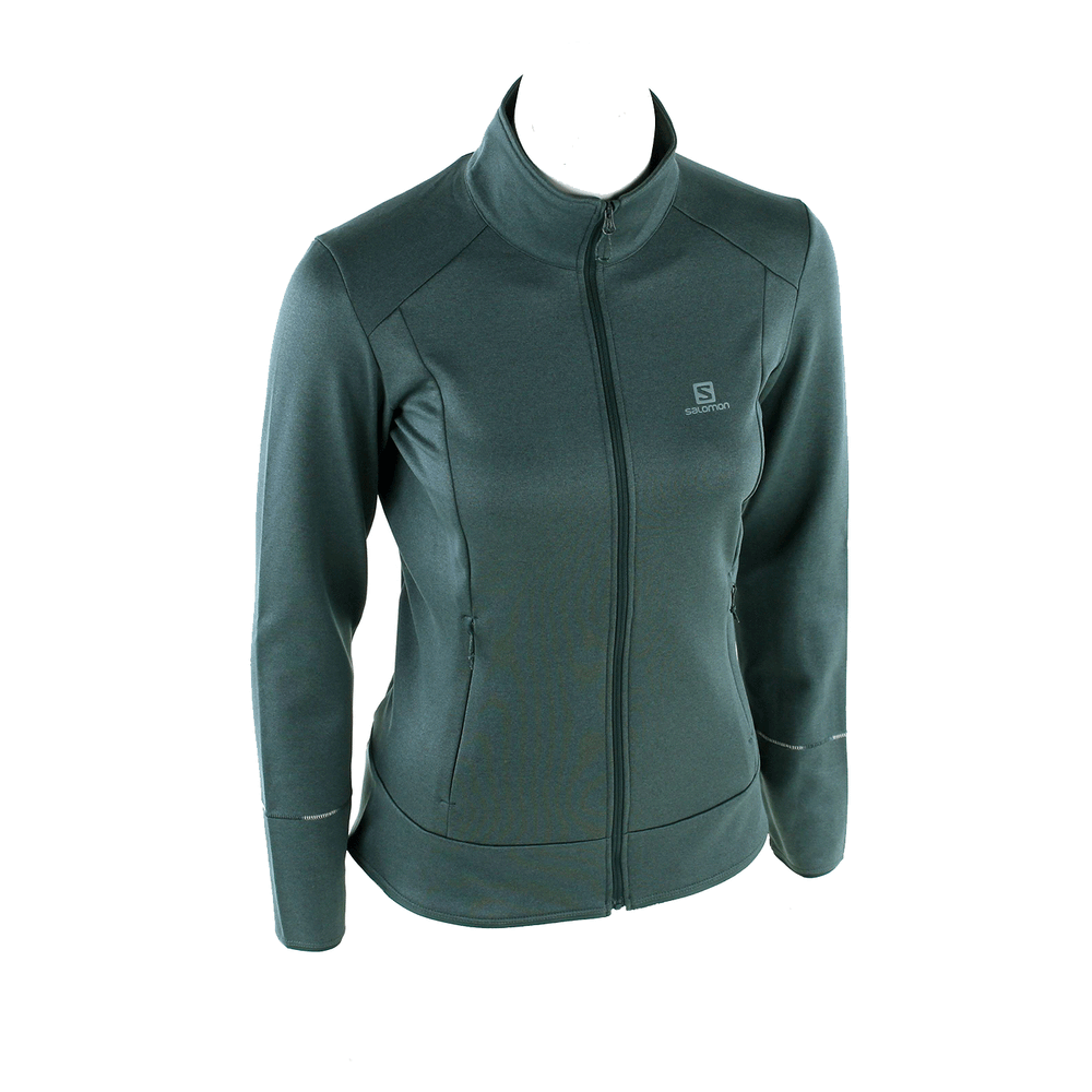 SWEATER/FLEECE - SALOMON - WOMAN - DISCOVERY FZ W Green Gables MIDLAYER JACKET