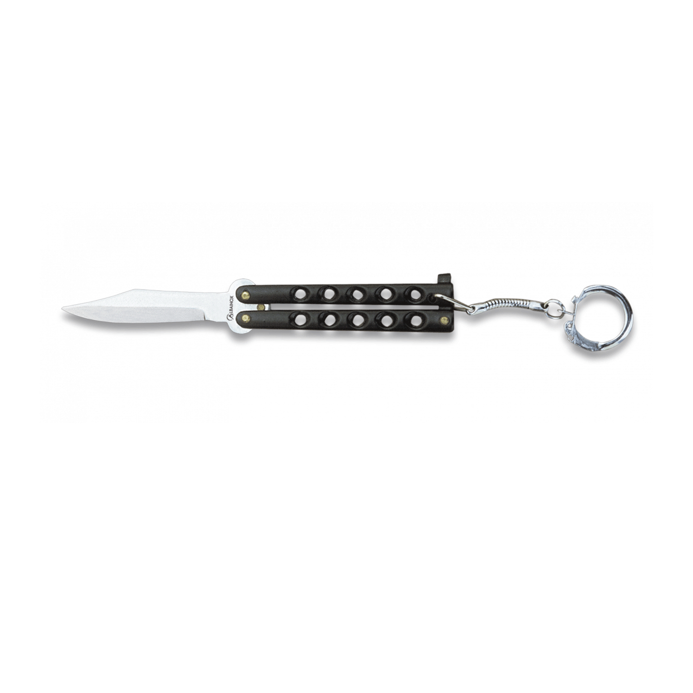 ALBAINOX - COLTELLO PORTACHIAVI BALISONG KEY-RING. Black. 6 cm