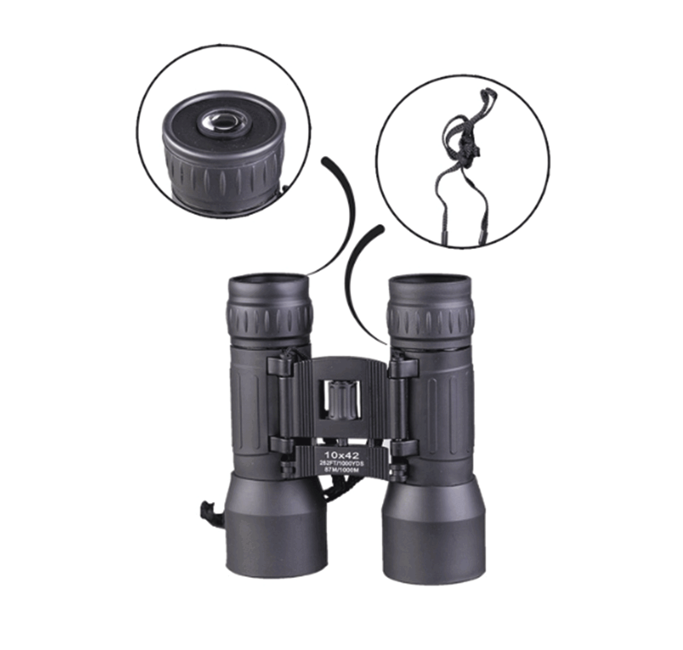 BINOCOLO - MIL-TEC - 10x42 COLLAPSIBLE Nero