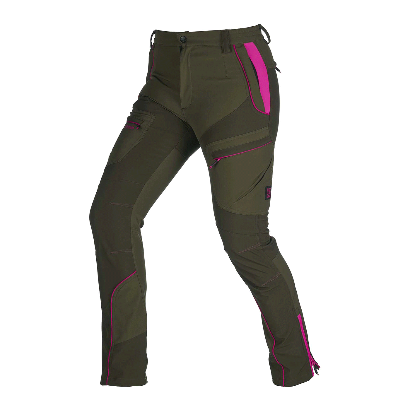 PANTS - UNIVERS - WOMEN - HUNTING PREDAZZO SOFTSHELL U-TEX Green/Fuchsia