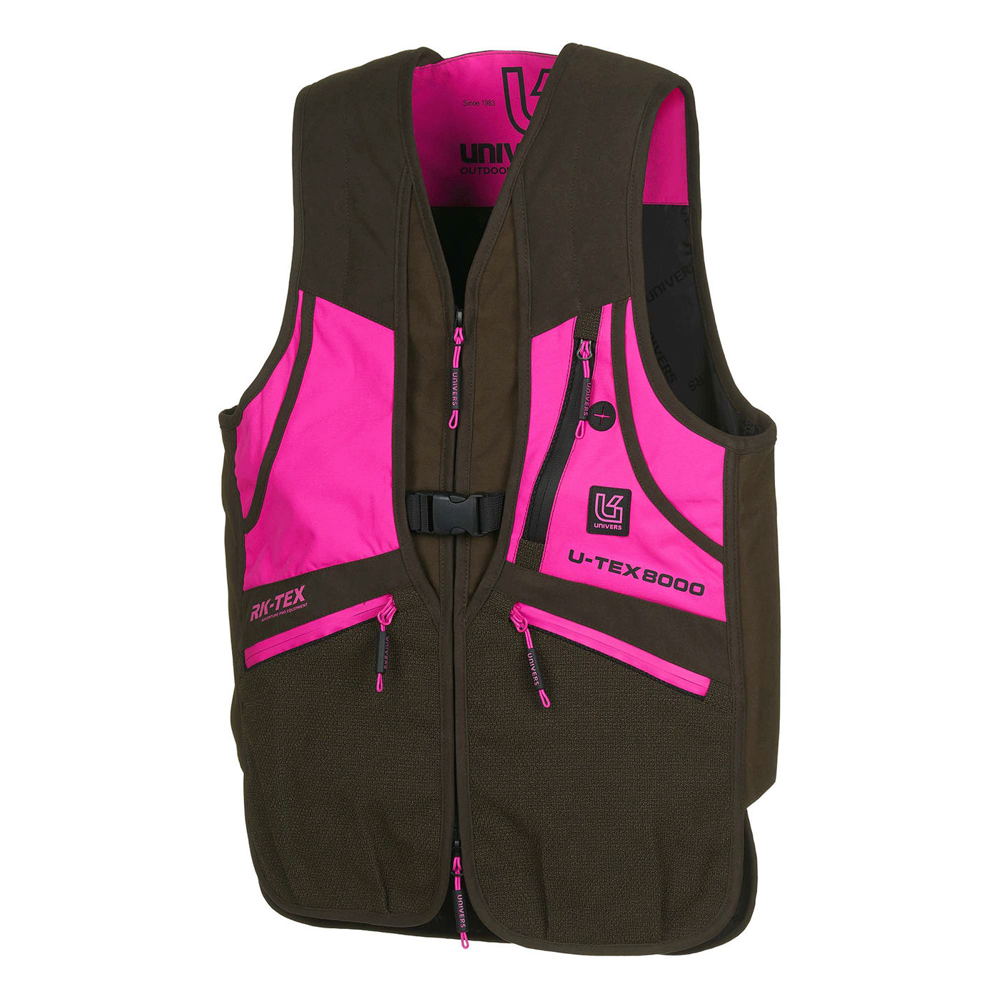 VEST - WOMEN - UNIVERS - HUNTING MERANO MICROFIBER U-TEX Green/Fuchsia