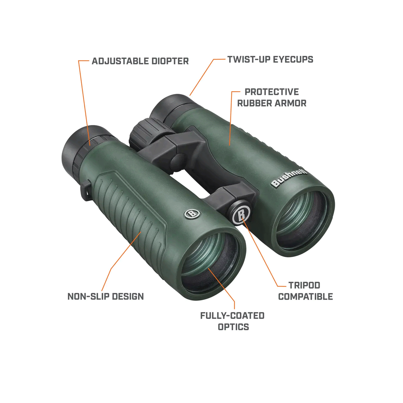 BINOCOLO - BUSHNELL - EXCURSION 10x42mm GREEN ROOF WP