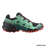 SALOMON - WOMEN - SPEEDCROSS 6 W Black / Biscay Green / Fiery Red