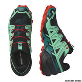 SALOMON - WOMEN - SPEEDCROSS 6 W Black / Biscay Green / Fiery Red