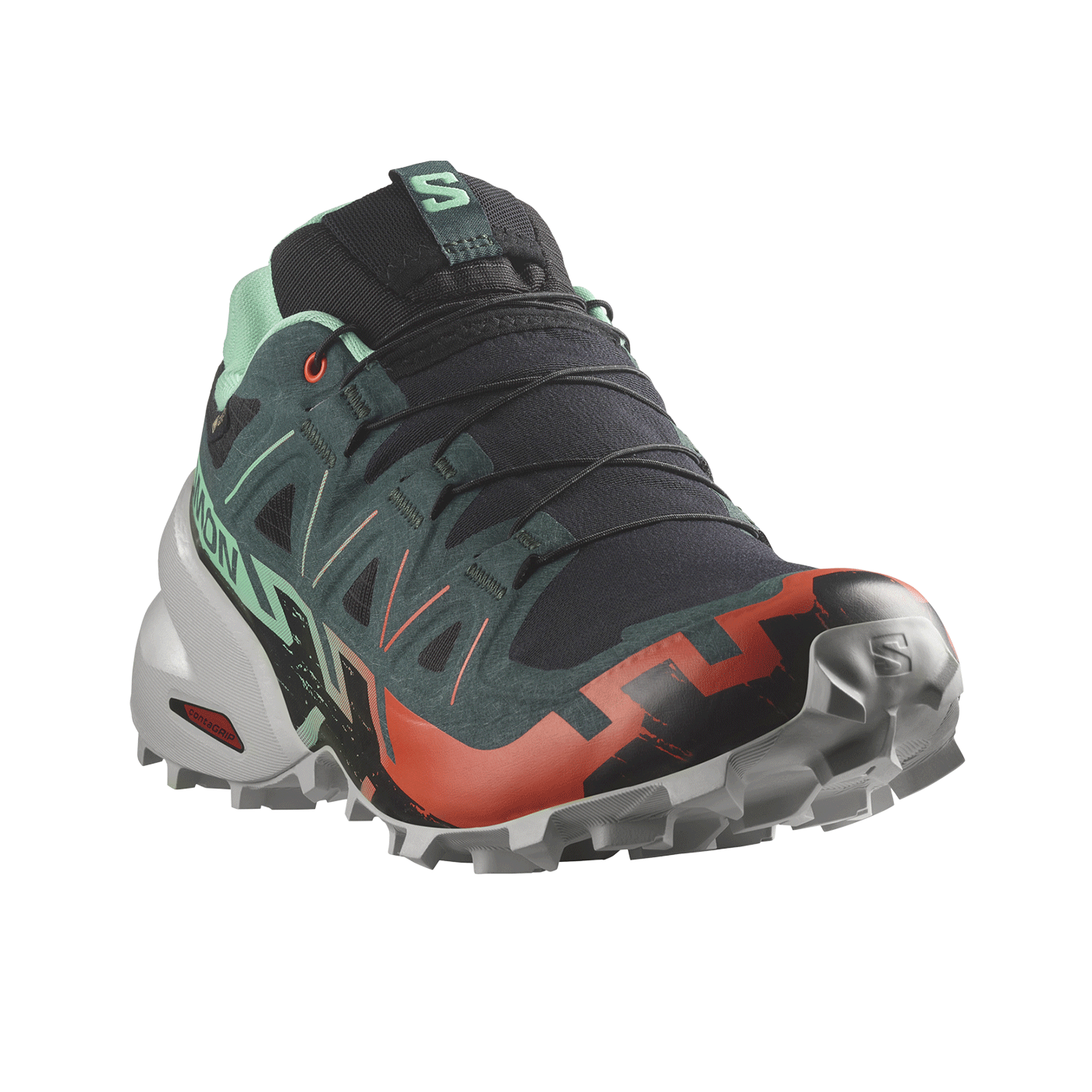 SALOMON - DONNA - SPEEDCROSS 6 GTX W Black / Electric Green / Cherry Tomato