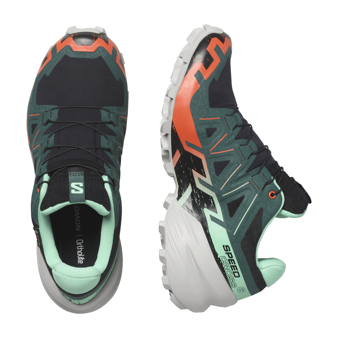 SALOMON - WOMEN - SPEEDCROSS 6 GTX W Black / Electric Green / Cherry Tomato