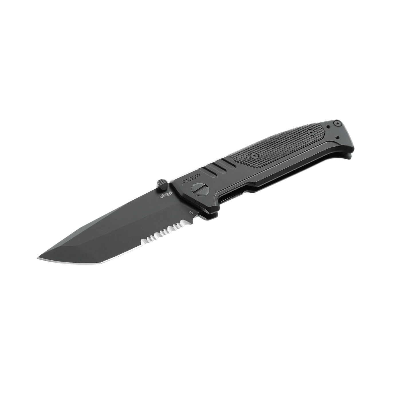 KNIFE - WALTHER/UMAREX - PDP STEEL FRAME TANTO FOLDER SERRATED, black