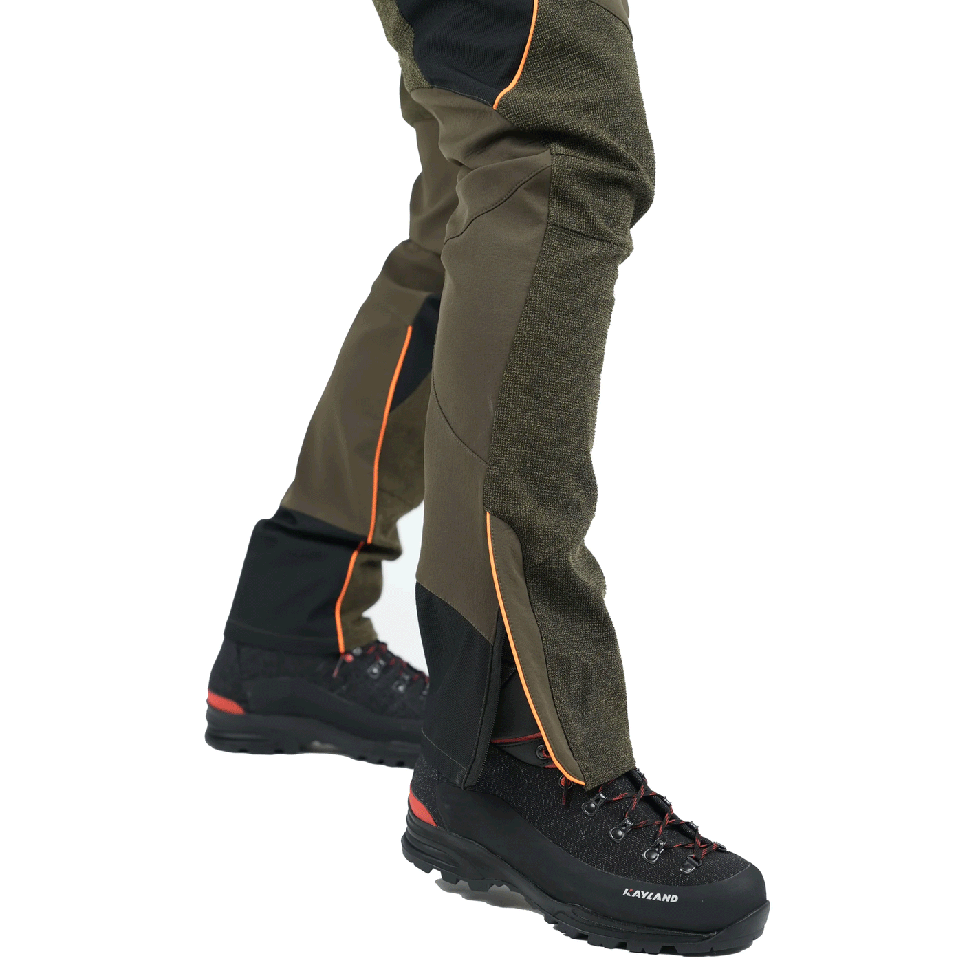 PANTALONE - MASSERIA - MICROFIBRA Olive / Orange Fluo