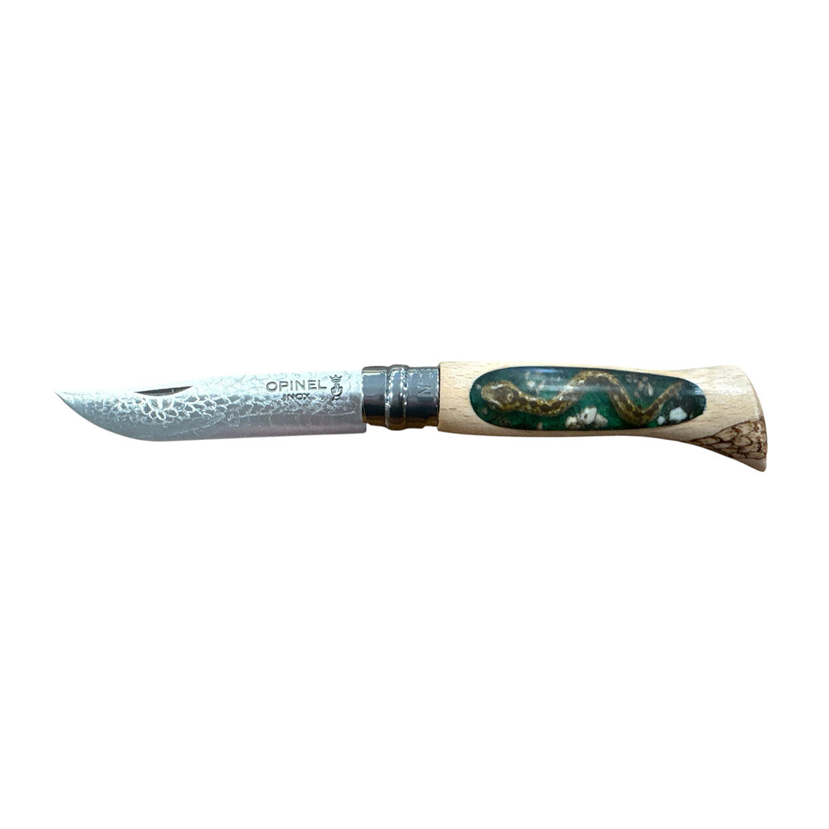 COLTELLO - OPINEL -  N.6 INOX REALIZZATO A MANO CON VIPERA
