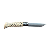 COLTELLO - OPINEL -  N.6 INOX REALIZZATO A MANO MAGLIA INTRECCIO ROMBI