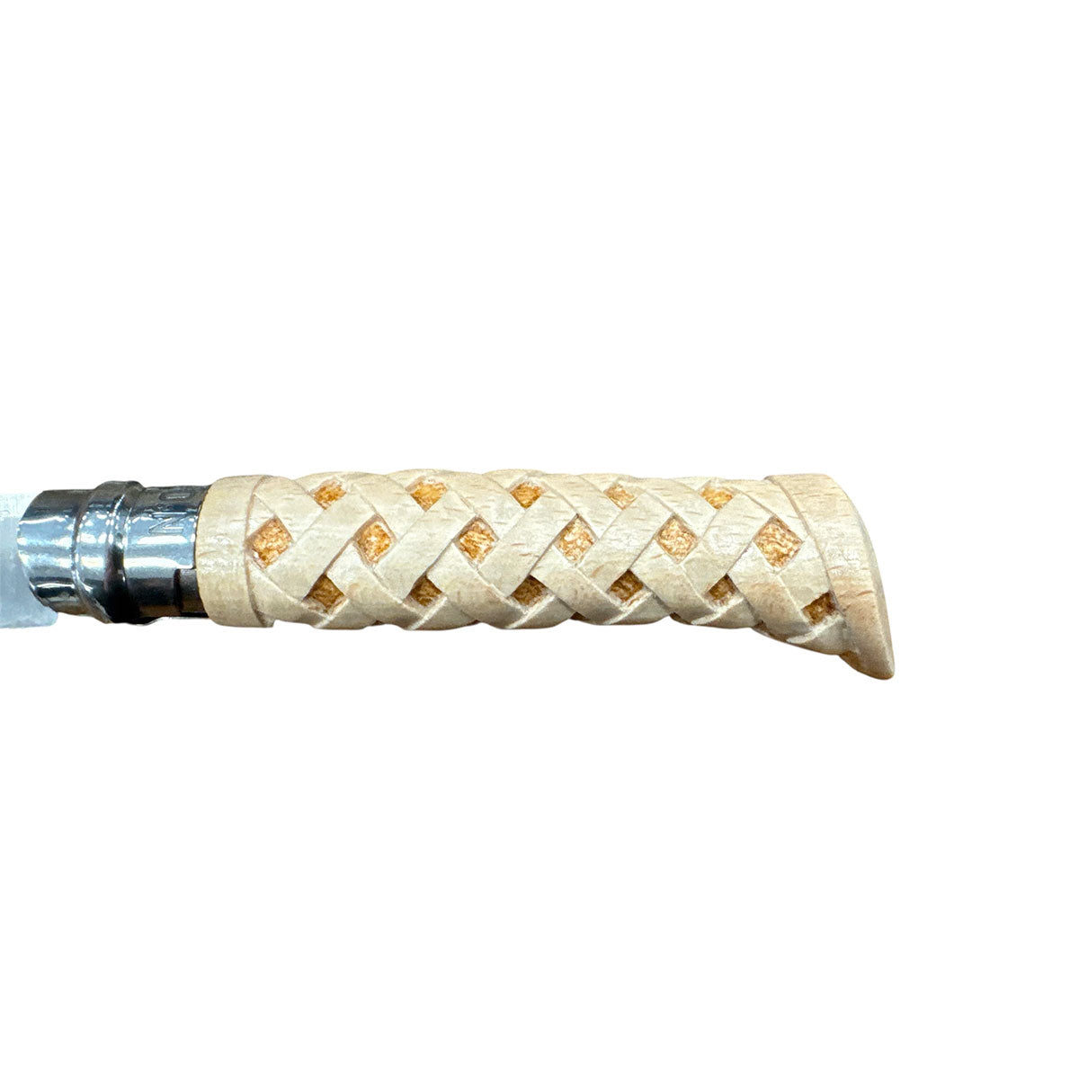 COLTELLO - OPINEL -  N.8 INOX REALIZZATO A MANO MAGLIA INTRECCIO ROMBI