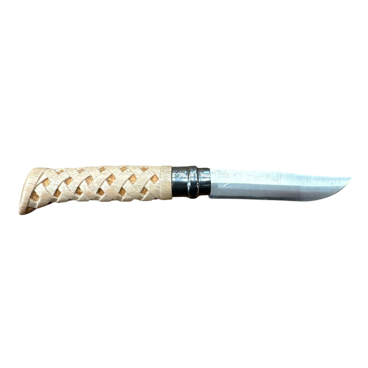 COLTELLO - OPINEL -  N.8 INOX REALIZZATO A MANO MAGLIA INTRECCIO ROMBI