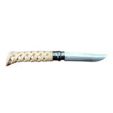 COLTELLO - OPINEL -  N.8 INOX REALIZZATO A MANO MAGLIA INTRECCIO ROMBI