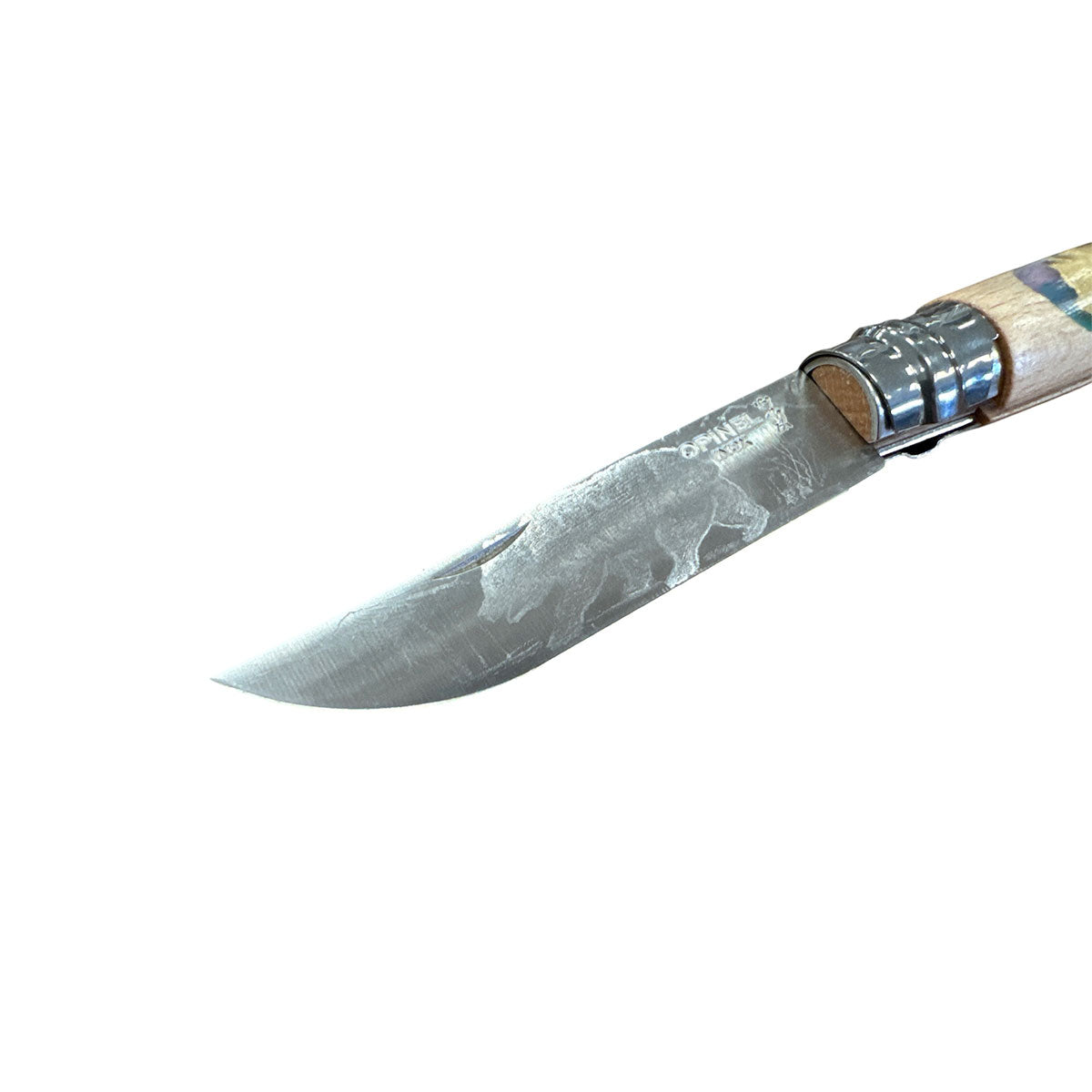 COLTELLO - OPINEL -  N.9 INOX REALIZZATO A MANO CON ORSO