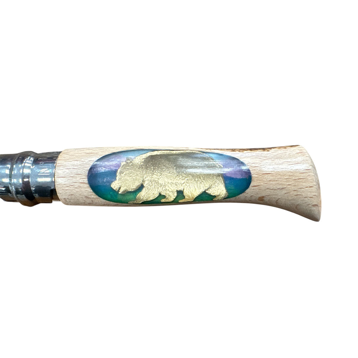 COLTELLO - OPINEL -  N.9 INOX REALIZZATO A MANO CON ORSO