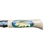 COLTELLO - OPINEL -  N.9 INOX REALIZZATO A MANO CON ORSO