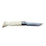 COLTELLO - OPINEL -  N.9 INOX REALIZZATO A MANO INTAGLIO AD INTRECCIO