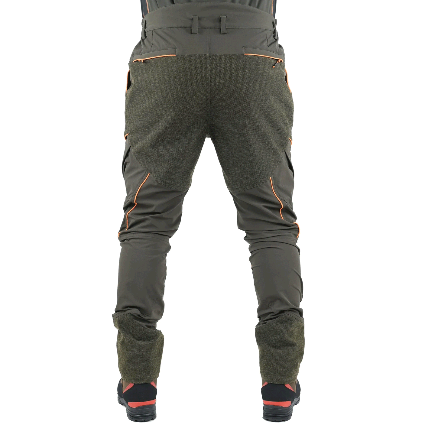 PANTS - MASSERIA - SPANDEX WITH REINFORCEMENTS Olive / Orange Fluo