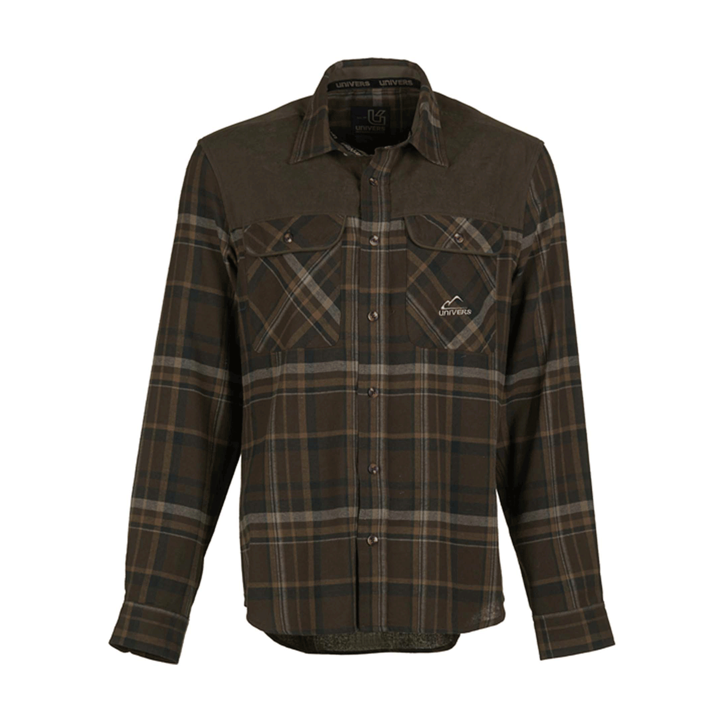 UNIVERS - FLANNEL HUNTING SHIRT WITH SCOTTISH SUEDE