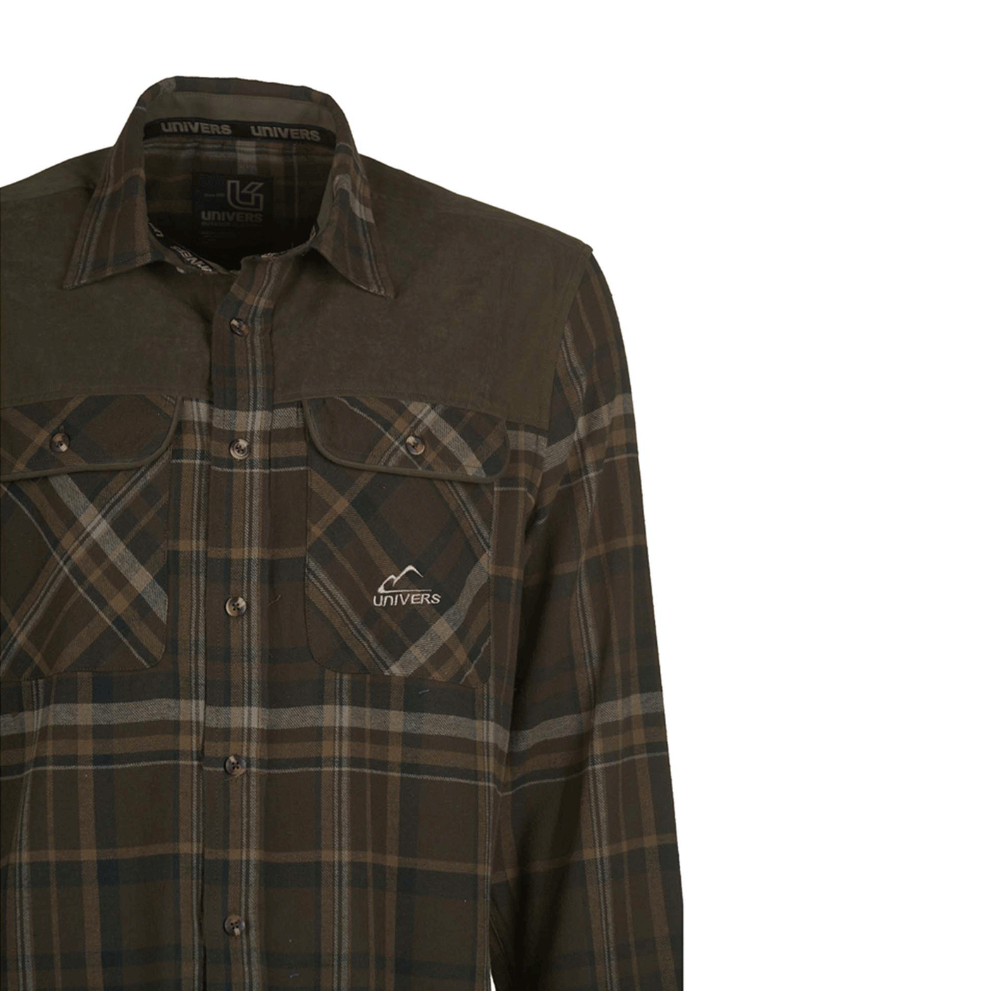 UNIVERS - FLANNEL HUNTING SHIRT WITH SCOTTISH SUEDE