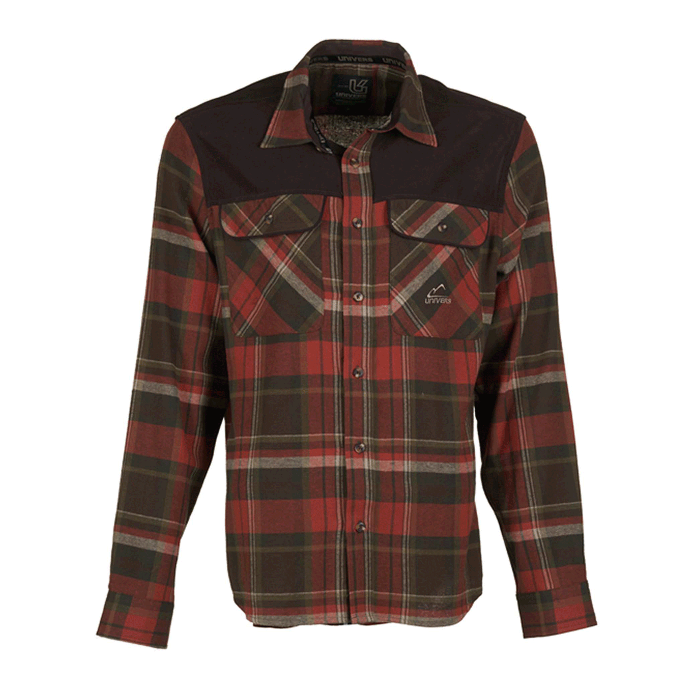 UNIVERS - CAMICIA CACCIA FLANELLA CORDURA CON SUEDE SCOZZESE