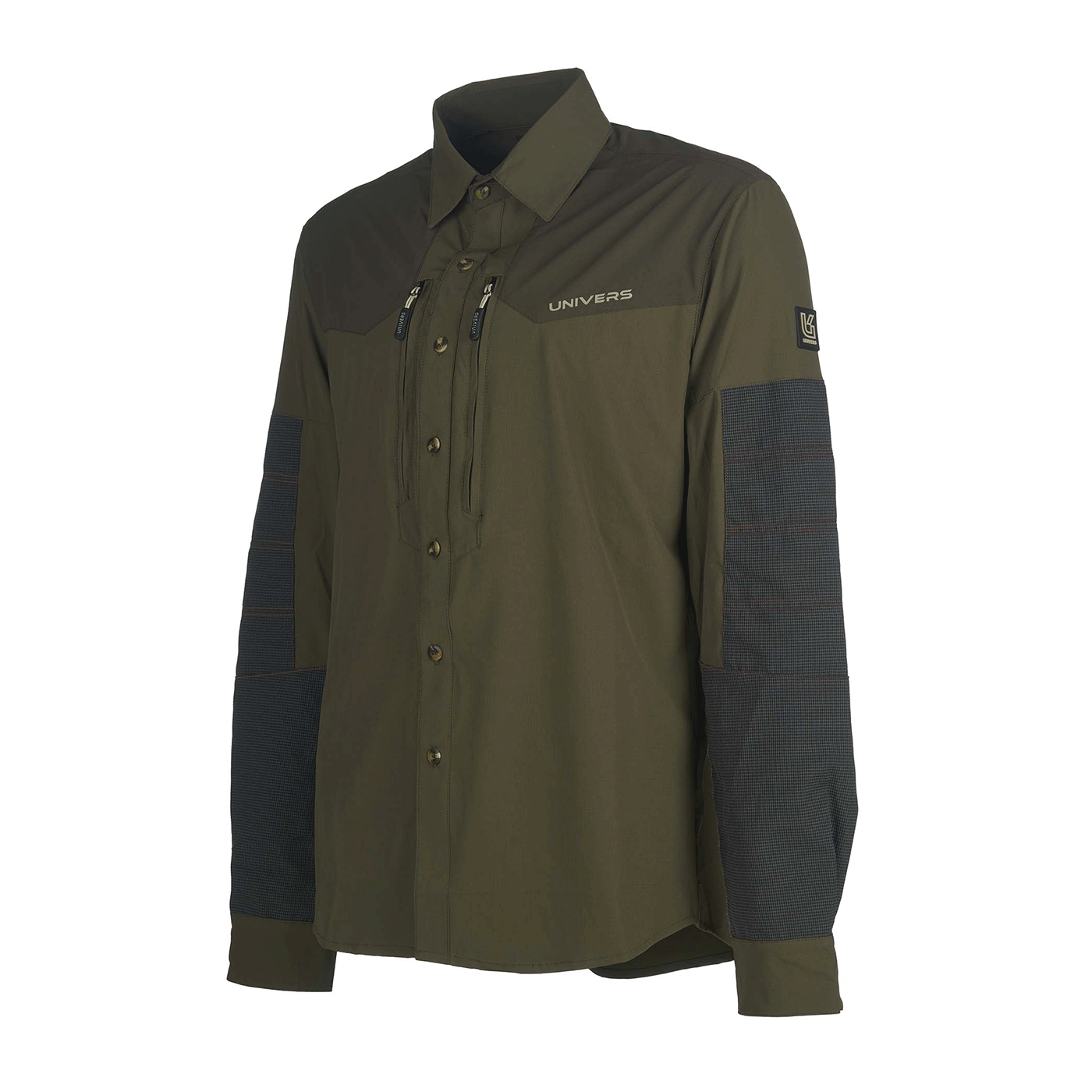 UNIVERS - CAMICIA CORTINA 4-WAY STRETCH VERDE CK-TEX