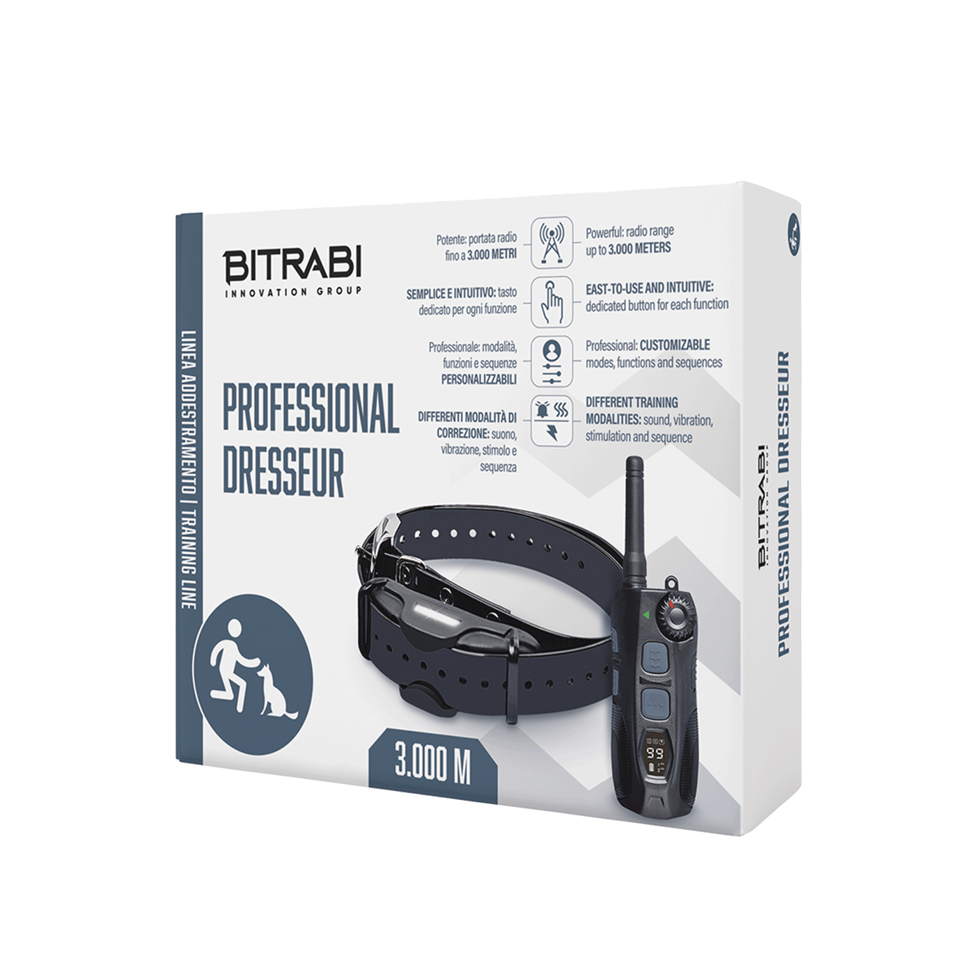 BITRABI - KIT PROFESSIONAL DRESSEUR (TELECOMANDO + COLLARE)