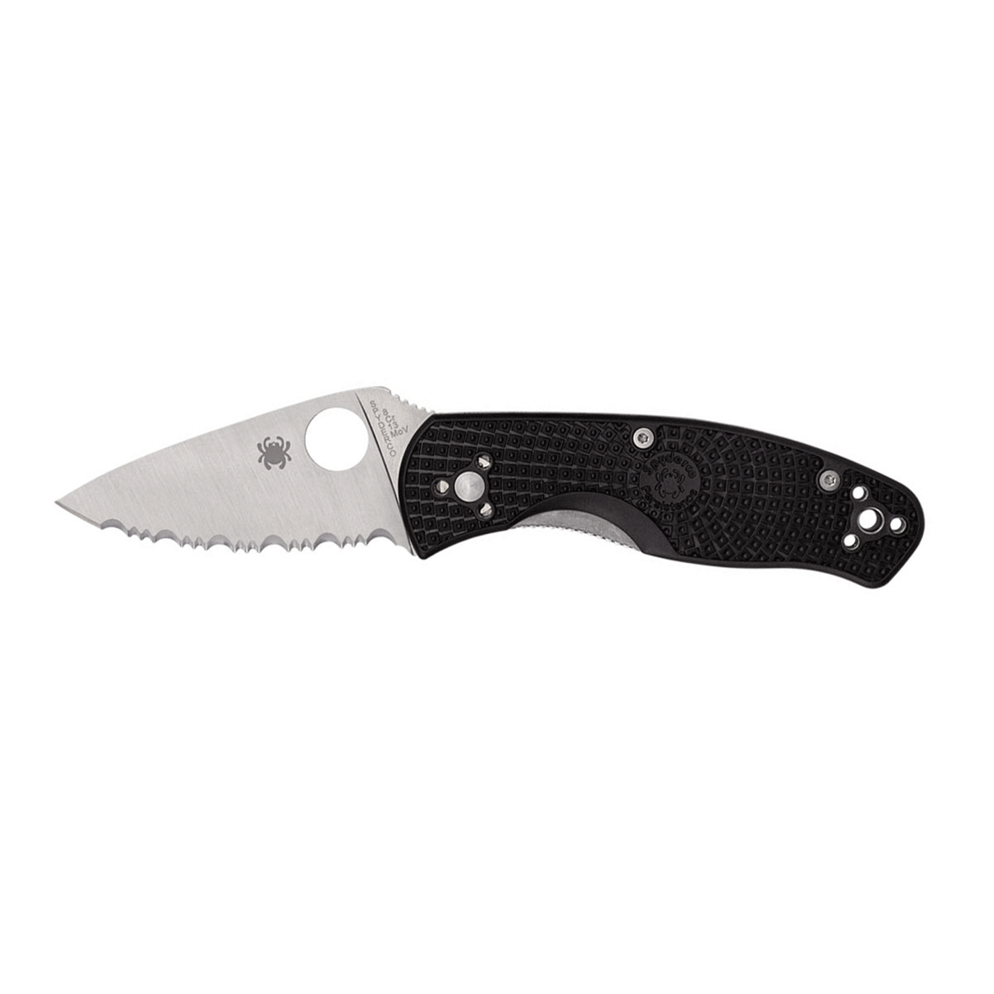 KNIFE - SPYDERCO - PERSISTENCE FRN BLACK SERRATED C136SBK