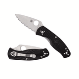 KNIFE - SPYDERCO - PERSISTENCE FRN BLACK SERRATED C136SBK