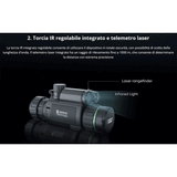 HIKMICRO - CHEETAH NIGHT VISION DIGITAL CLIP-ON TELEMETRO Torcia 850nm con Reticolo