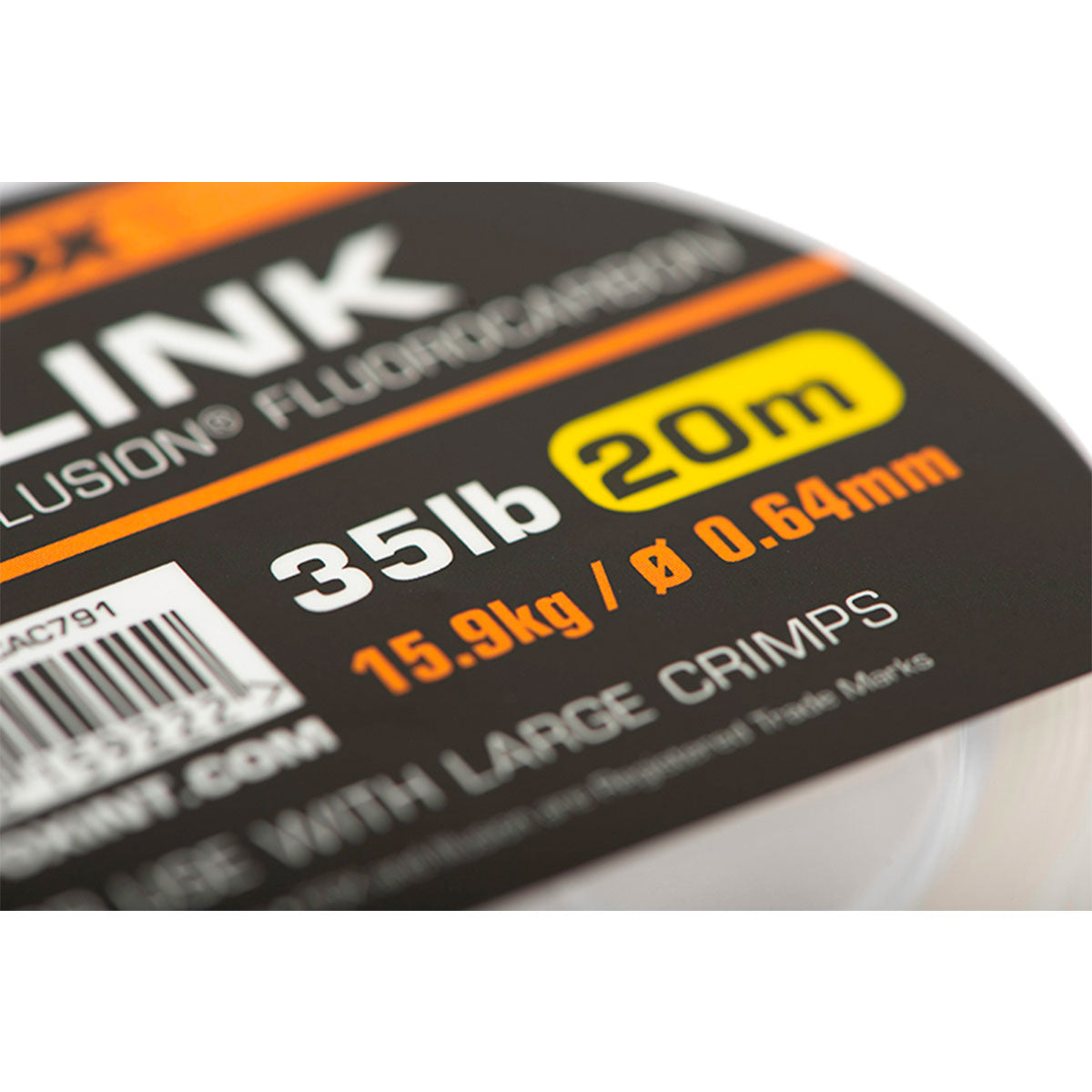 FOX - EDGES™ LINK CRIMPABLE ILLUSION FLUOROCARBON 35lb | 20m | 15.9kg / ø0.64mm | FOR USE WITH LARGE CRIMPS
