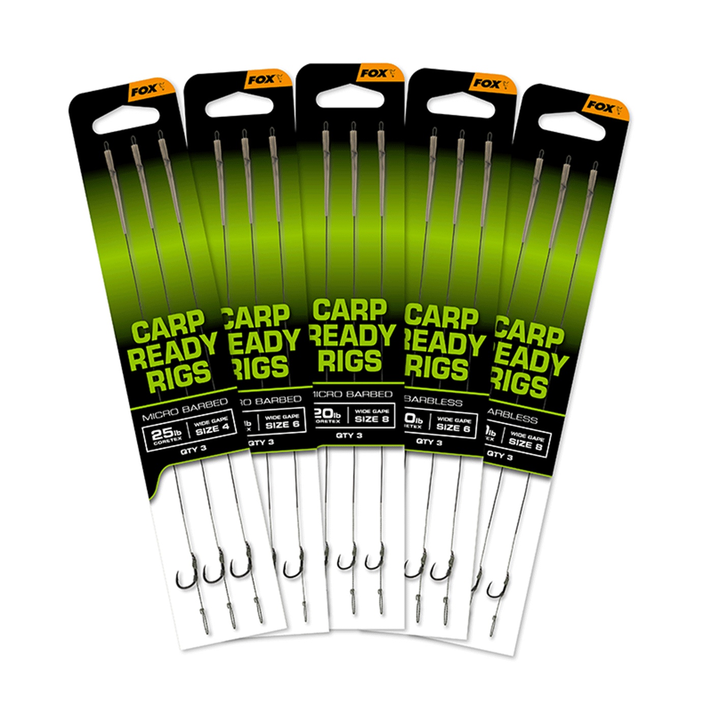 FOX - CARP READY RIGS MICRO BARBED 20lb CORETEX (3PZ)