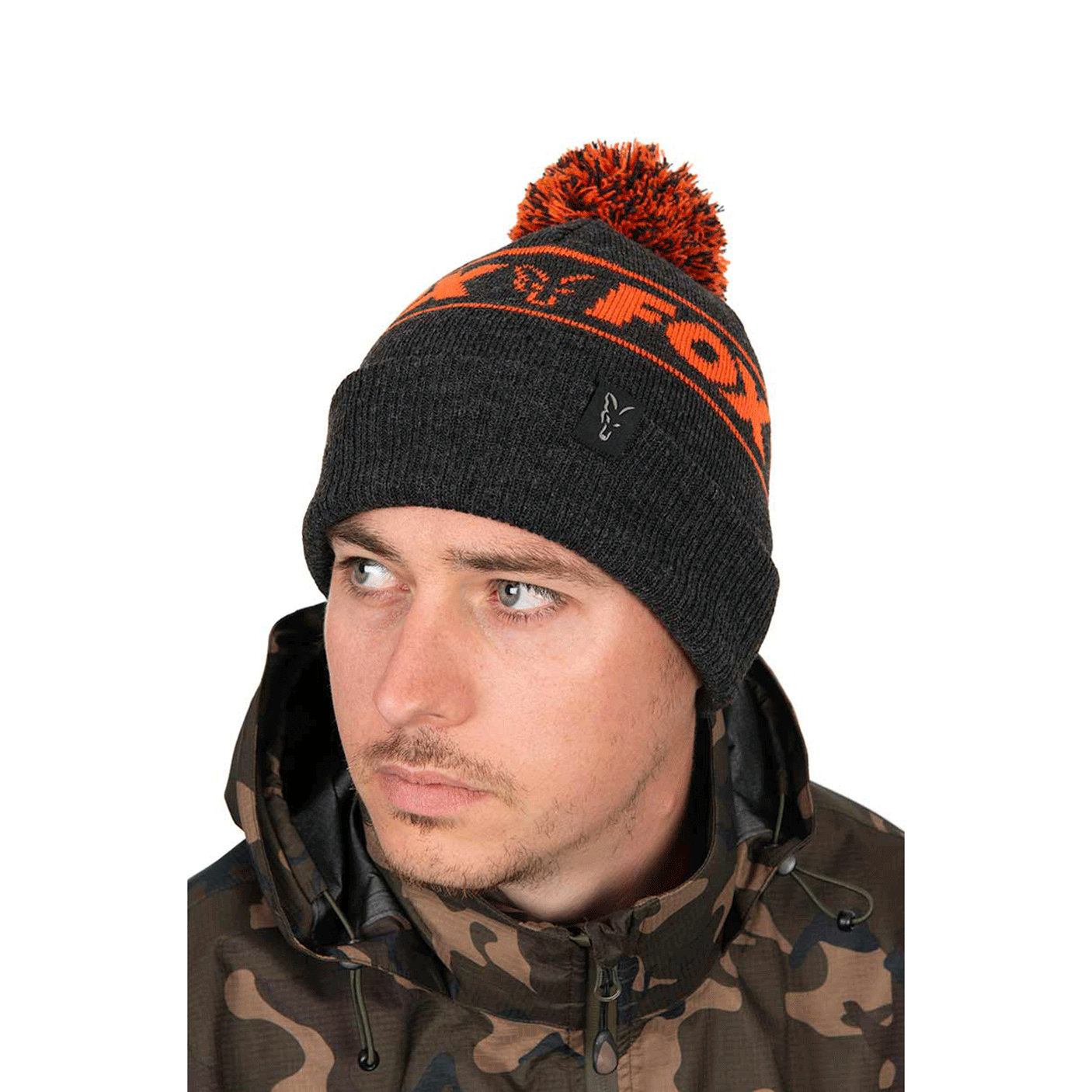 HAT - FOX - COLLECTION BOBBLE HAT Black/Orange