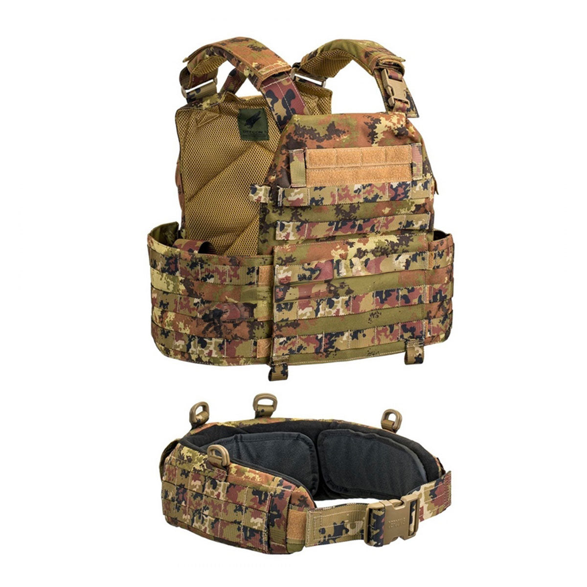 DEFCON 5 - GILET TATTICO VEST CARRIER WITH BELT 1000D Vegetato Italiano