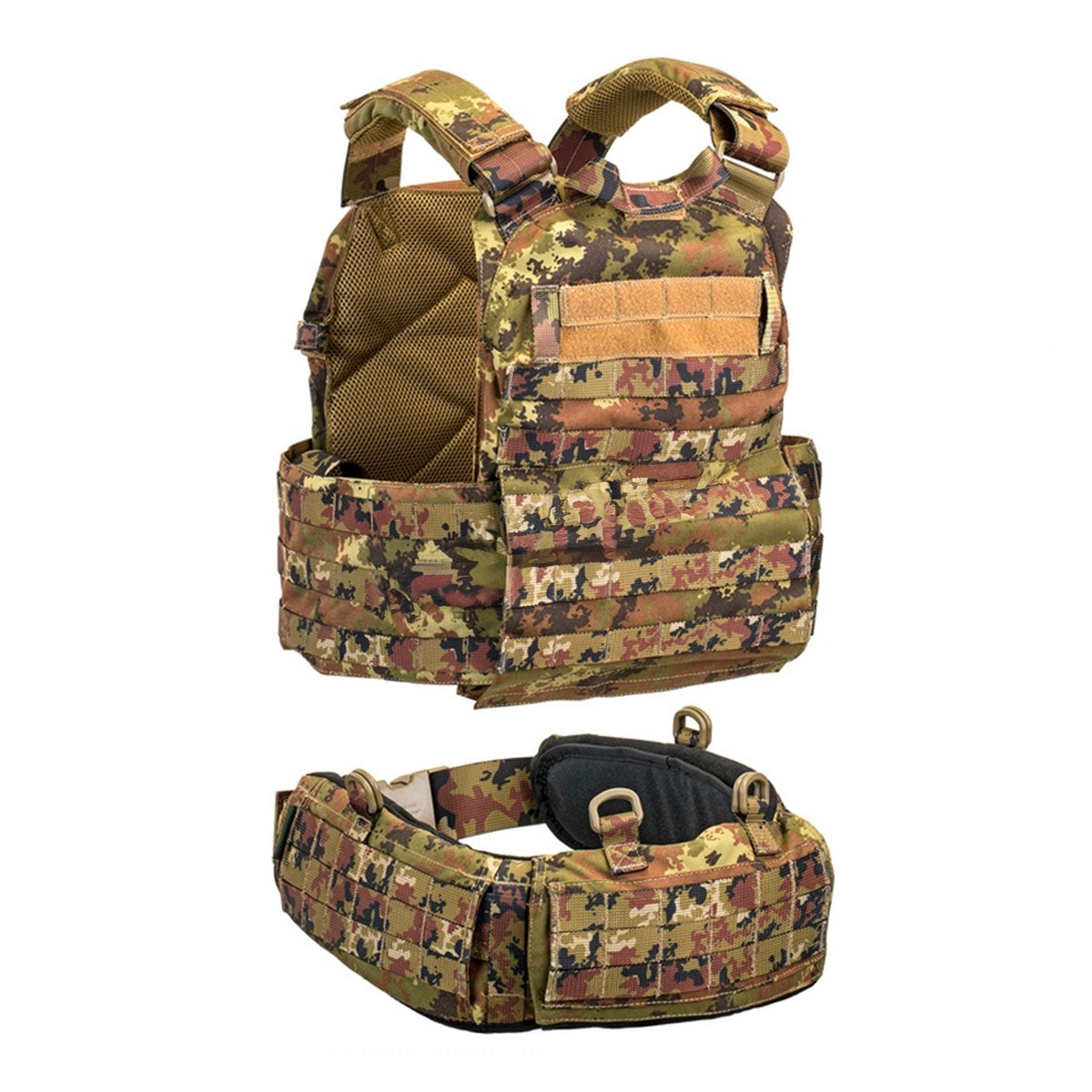 DEFCON 5 - GILET TATTICO VEST CARRIER WITH BELT 1000D Vegetato Italiano