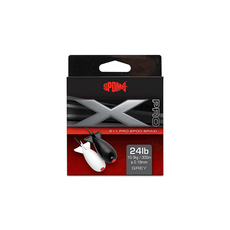 SPOMB - X 8+1 PRO SPOD BRAID GRAY 24lb 10.9kg / 300m Ø0.18mm