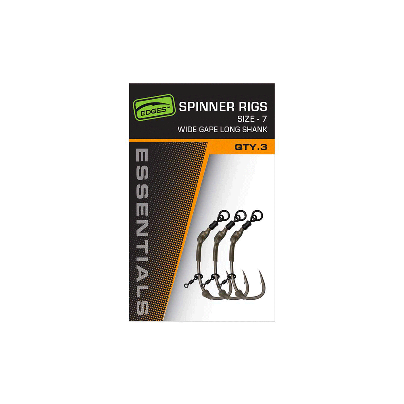 FOX - EDGES™ ESSENTIALS SPINNER RIGS WIDE GAPE LONG SHANK (QTY 3)