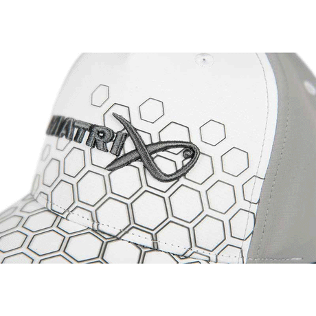 HAT - MATRIX - HEX PRINT BASEBALL CAP White