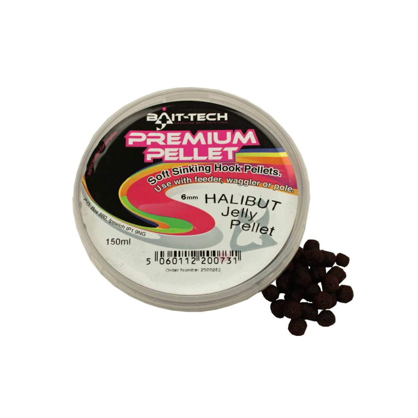 BAIT-TECH - PREMIUM PELLET SOFT SINKING HOOK PELLETS 6MM HALIBUT JELLY PELLET 125ml