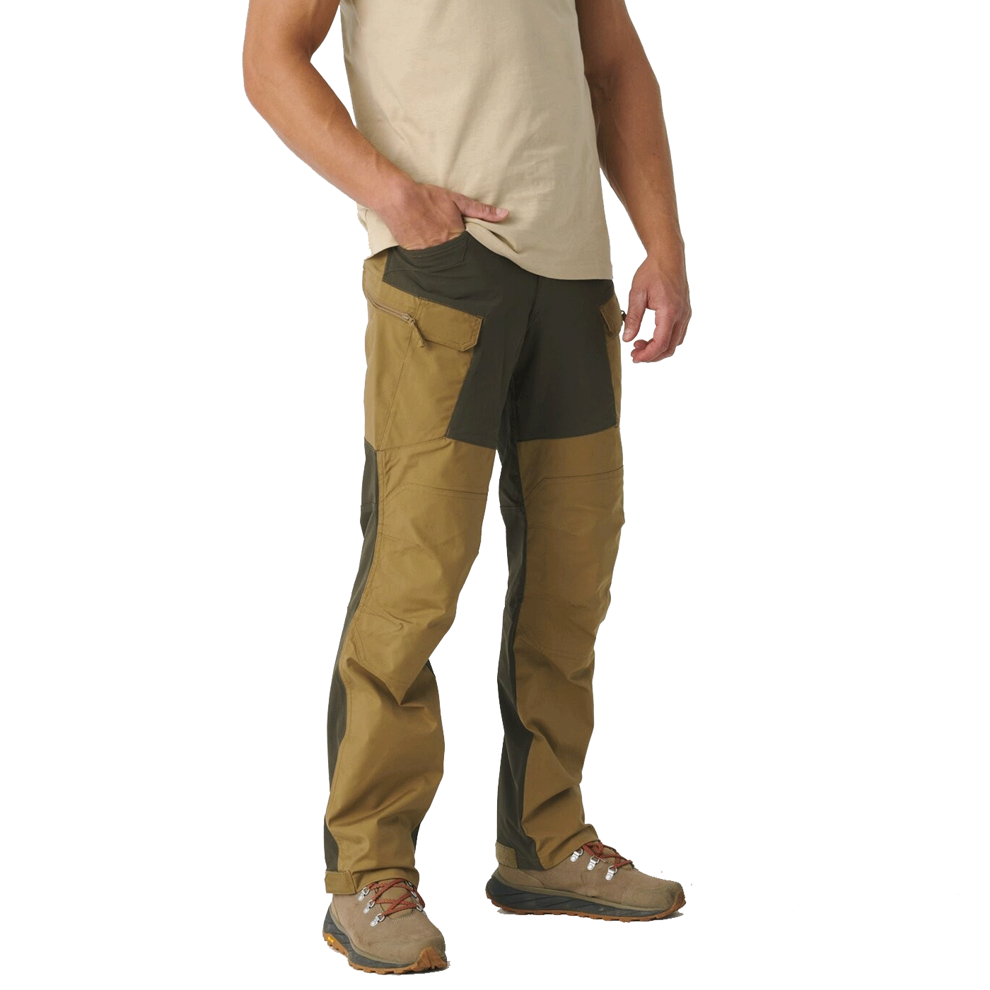 PANTS - MEN - HELIKON-TEX - HYBRID OUTBACK PANTS DuraCanvas/VersaStretch Coyote / Taiga Green A