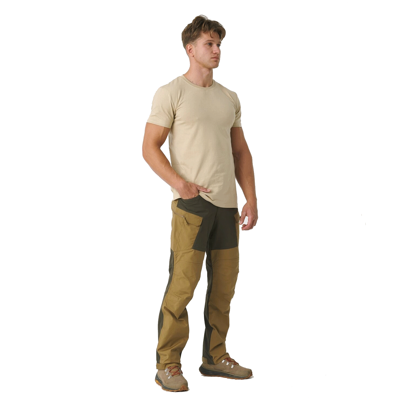 PANTS - MEN - HELIKON-TEX - HYBRID OUTBACK PANTS DuraCanvas/VersaStretch Coyote / Taiga Green A