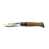 KNIFE - OPINEL - N.9 CARBON HAND MADE | TRIANGLE CARVING | BEAR BLADE