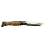 KNIFE - OPINEL - N.9 CARBON HAND MADE | TRIANGLE CARVING | BEAR BLADE