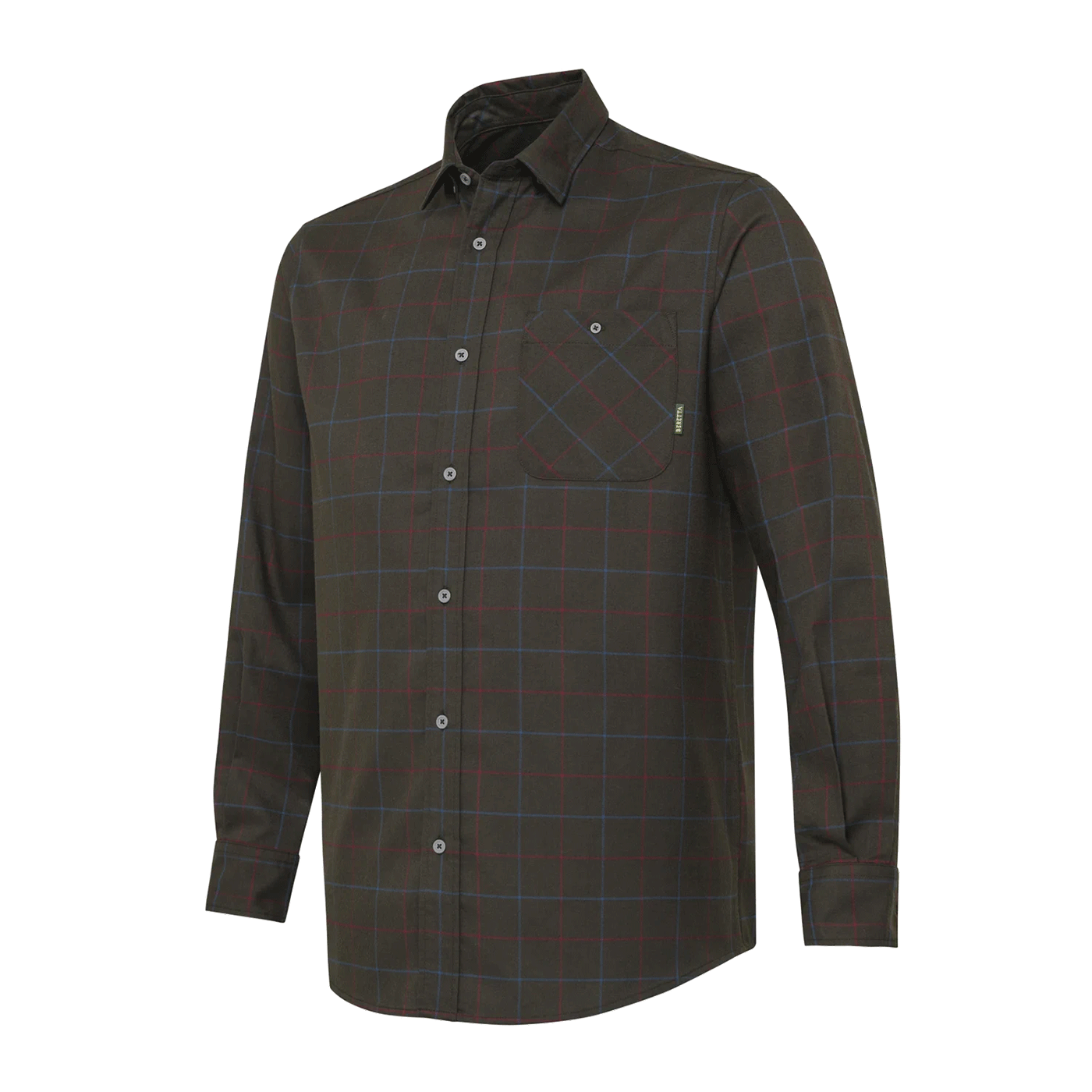 SHIRT - BERETTA - JARGO STRETCH SHIRT Bark &amp; ​​Burgundy Check