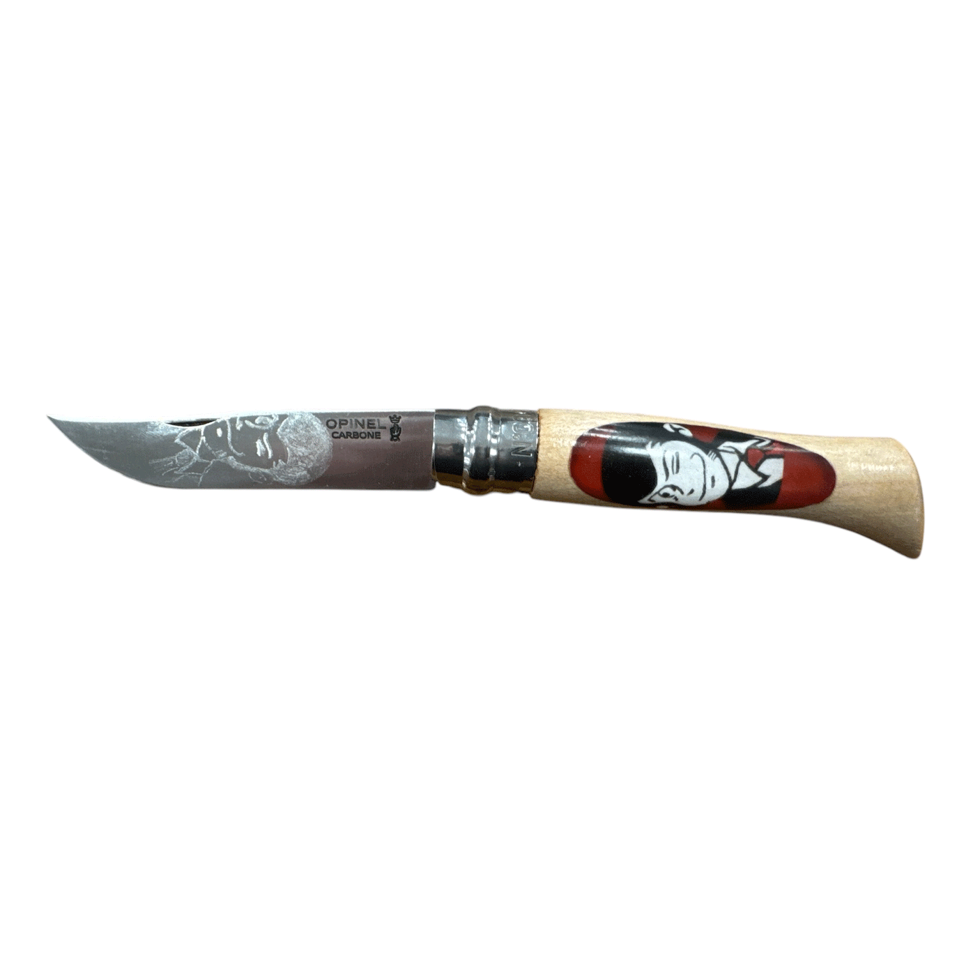 COLTELLO - OPINEL -  N.9 CARBONE REALIZZATO A MANO CON LUPIN III