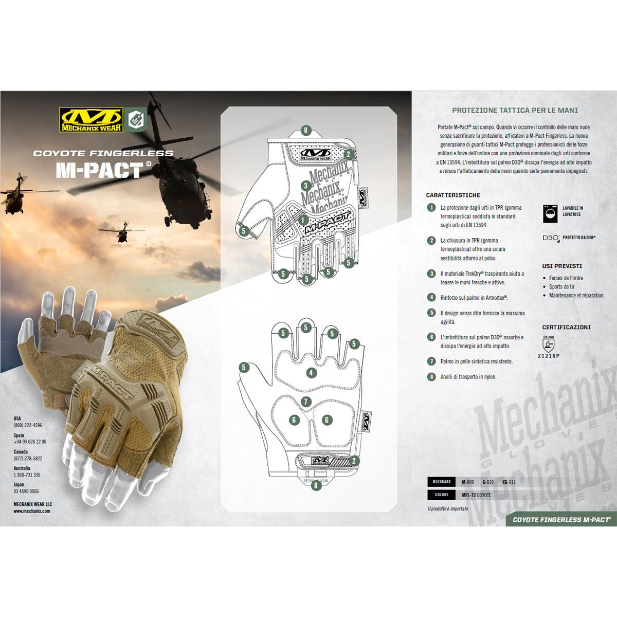 MECHANIX WEAR - M-PACT® FINGERLESS IMPACT PROTECTION Coyote