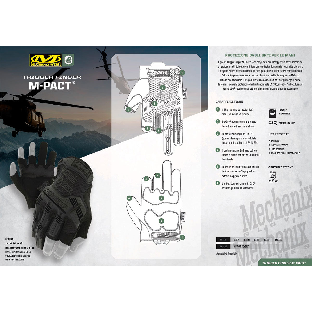 MECHANIX WEAR - M-PACT® TRIGGER FINGER IMPACT PROTECTION Covert